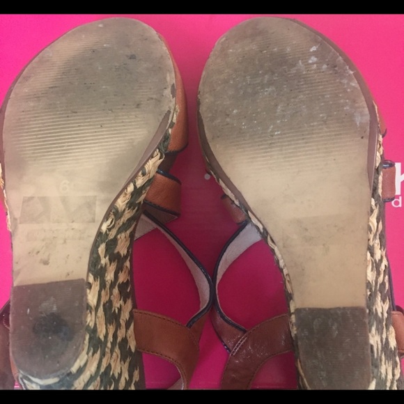 Anthropologie Pink studio strappy wedge heels - Picture 5 of 5